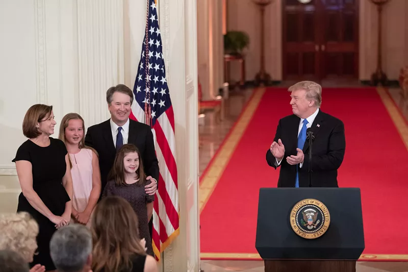 Image: Supreme Court nominee Brett Kavanaugh with his family and the blame-the-victim-in-chief.