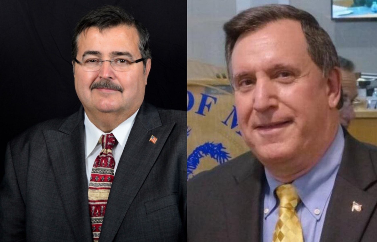 The City of Miami has tapped Ricardo "Ricky" Gomez (left) to investigate ousted police chief Art Acevedo's corruption claims against Joe Carollo (right) despite having donated to Carollo's re-election campaign in 2021.