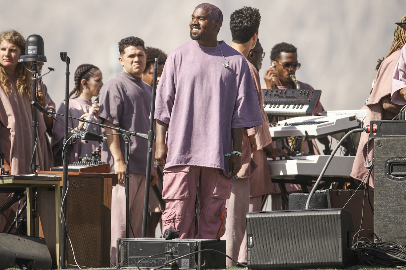 Kanye West conducts his Sunday Service show at Coachella 2019.
