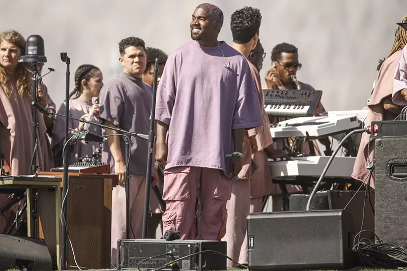 Image: Kanye West conducts his Sunday Service show at Coachella 2019.