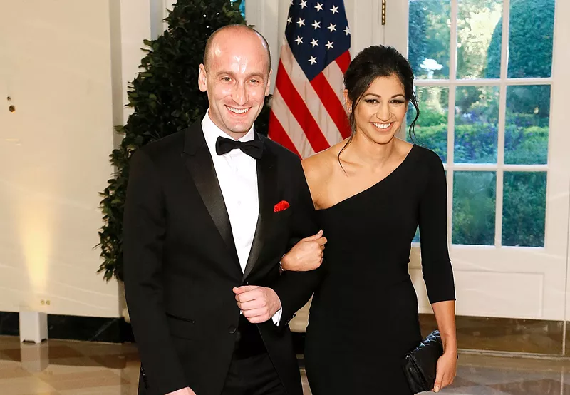 Image: Stephen and Katie Miller at the White House in 2019.