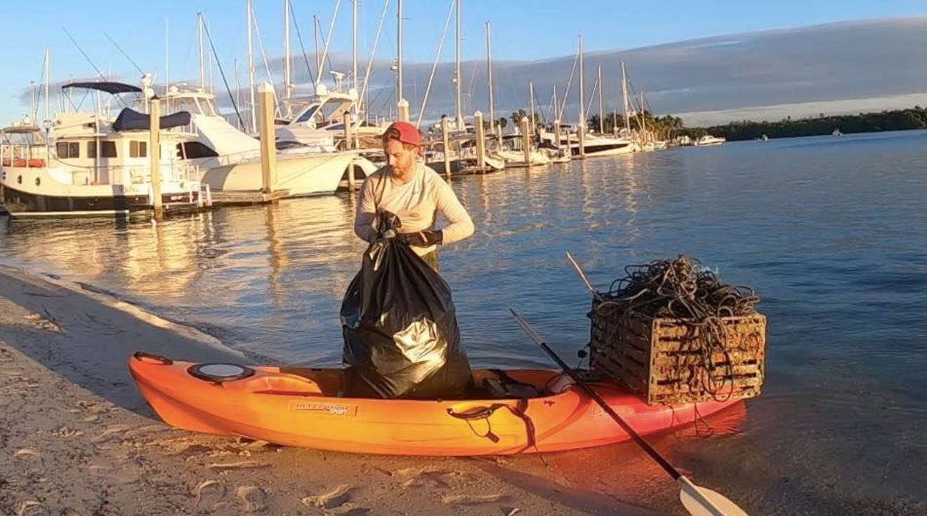 Andrew Otazo ferried nearly one metric ton of plastic to Miami's mainland in a kayak.