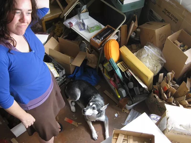 Image: Artist Kerry Philips in her studio