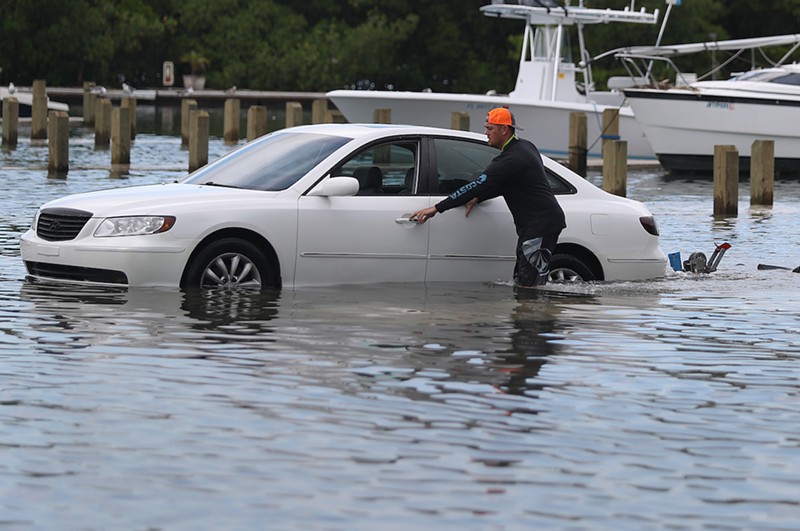 King tide flooding at the Haulover Marine Center this past August 30.