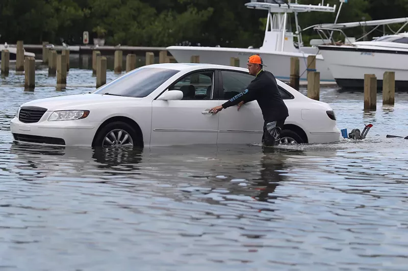 Image: King tide flooding at the Haulover Marine Center this past August 30.