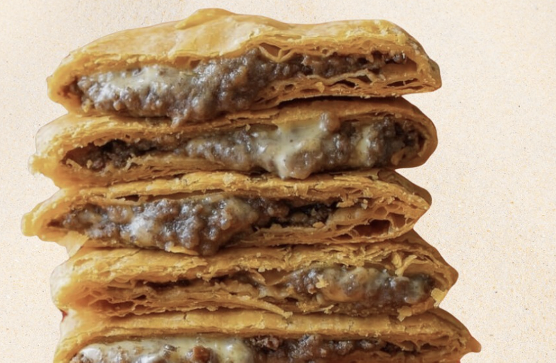 Image: Jamaican patties stacked on each other