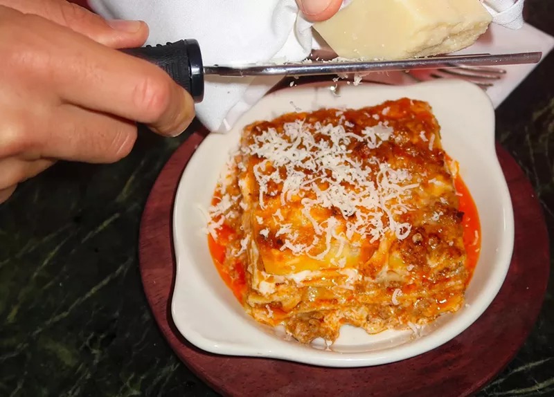 Image: lasagna on a white plate