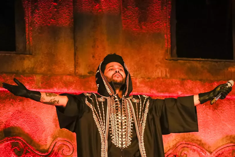 Image: The Weeknd on stage in Sao Paolo, Brazil