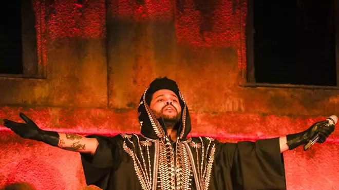 The Weeknd on stage in Sao Paolo, Brazil