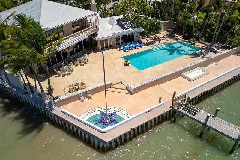 Image: Backyard of waterfront Key West home