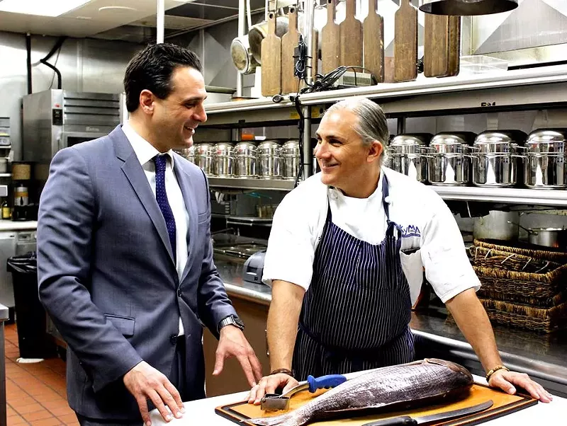 Image: Chef Pano I. Karatassos (right) with his brother Niko Karatassos (left), president of Buckhead Life Restaurant Group.