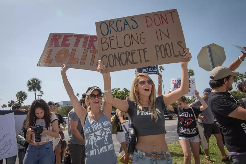 Image: Protesters Rally for Lolita the Orca's Release From Miami Seaquarium