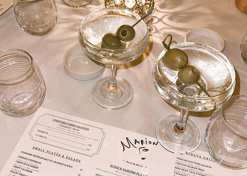 Image: Brickell hotspot Marion Miami will reopen on September 19 with a completely redesigned look, a new Asian-Mediterranean menu, and an elegant dining room.
