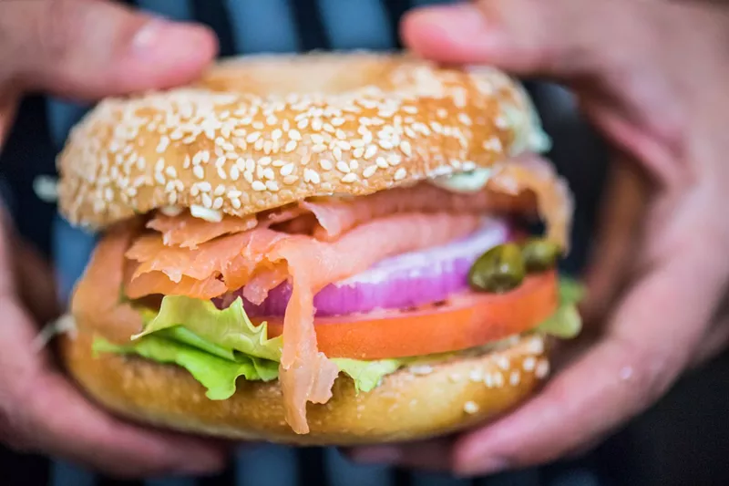 Image: Nova lox sandwich on a house-made bagel.