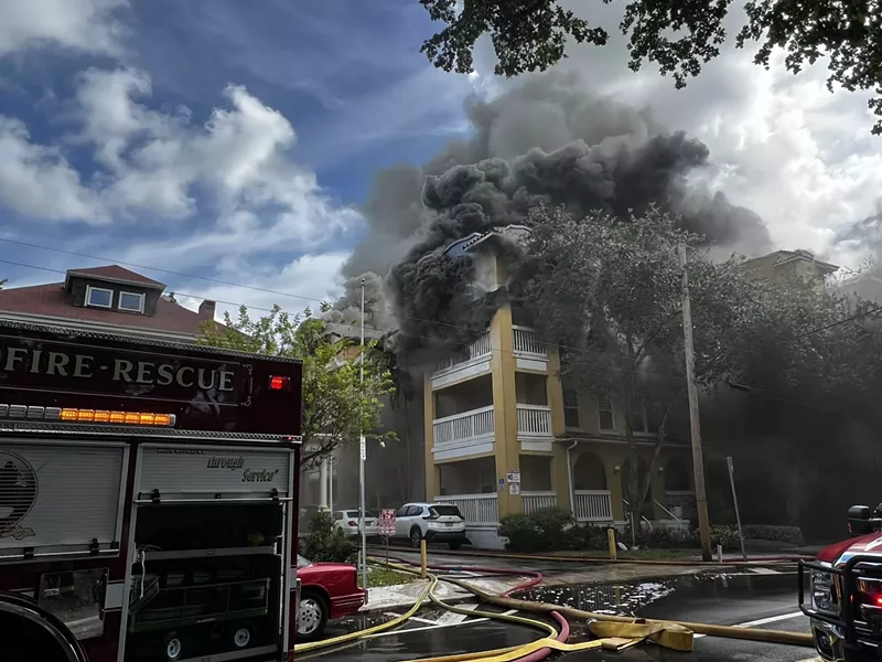 Image: Miami Fire Rescue spent Monday morning fighting to extinguish a 3-alarm fire at Temple Court Apartments.