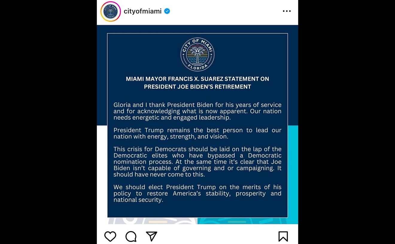 Spokesperson Apologizes for Sharing Mayor Suarez's Trump Endorsement to City of Miami Instagram Account