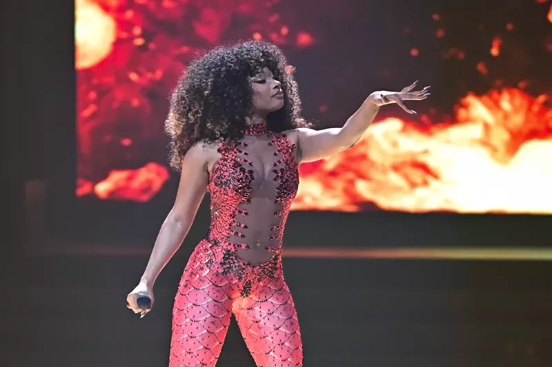 Image: Megan Thee Stallion performing on stage at Hard Rock Live