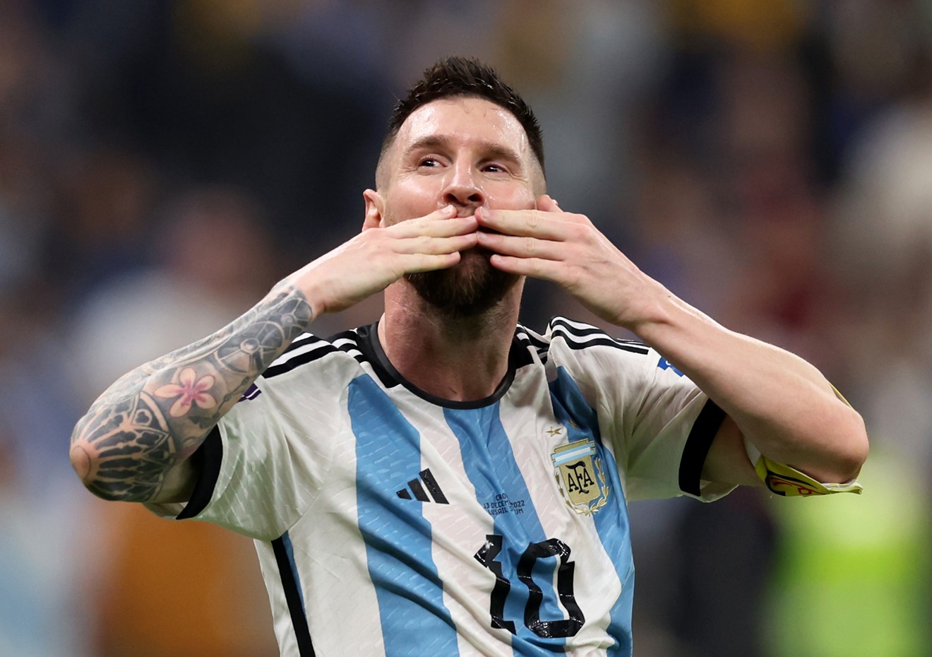 Lionel Messi during the FIFA World Cup Qatar 2022 semifinal match between Argentina and Croatia on December 13, 2022, in Lusail City, Qatar.