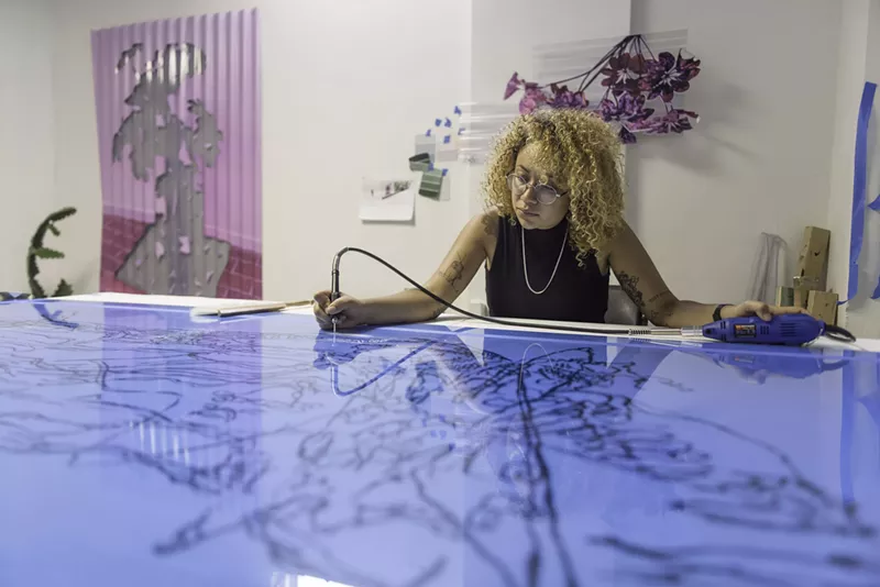 Image: ArtCenter/South Florida resident artist Geovanna Gonzalez in her studio.