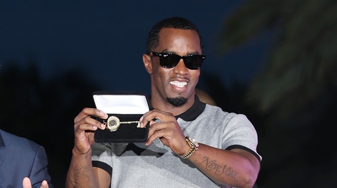 Sean "Diddy" Combs" holding the key to the City of Miami Beach