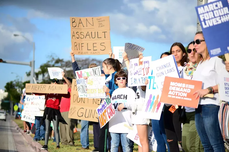 Image: Activists at the March for Our Lives rally in Miami Beach in March 2018.