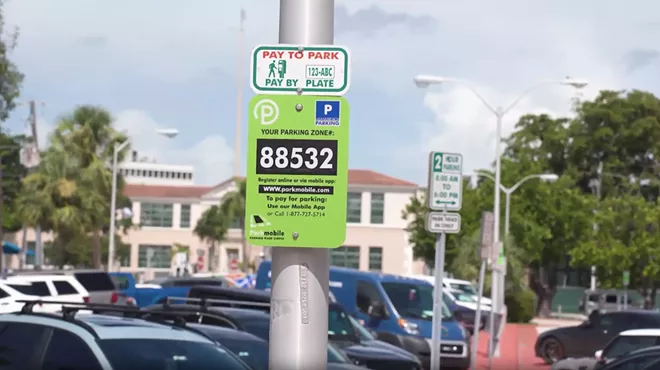 A ParkMobile sign in Miami beach