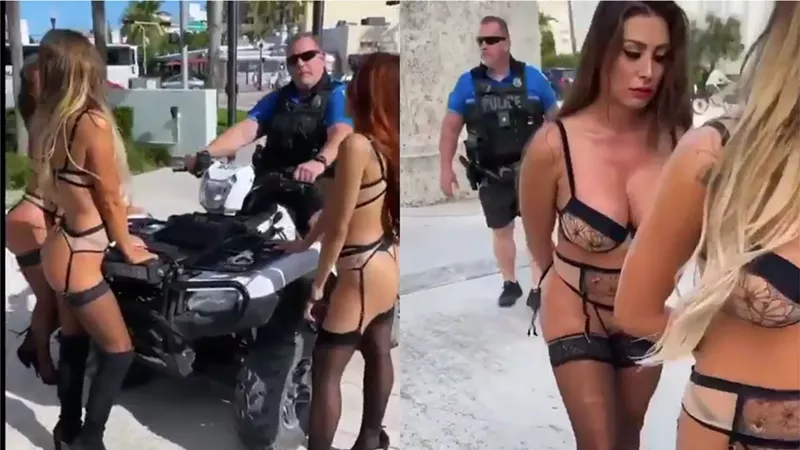 Image: Astoundingly, this is not the first time Beeker has appeared in a video with dancing handcuffed women.