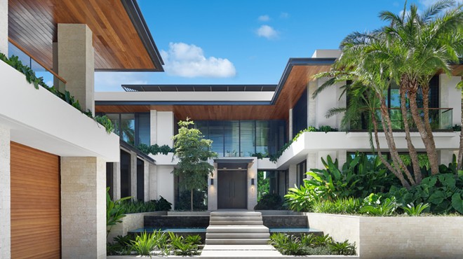 The front of the $40 million Palm Island house