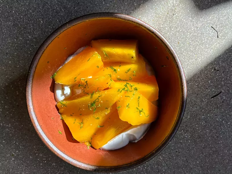 Image: Paradis Books and Bread's mango dessert