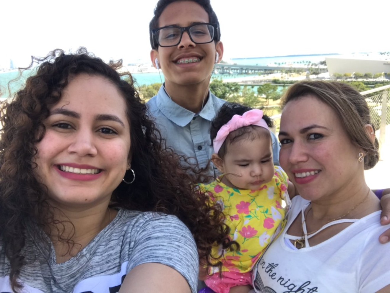 Mabel Perez-Ordonez (right) and her three children, (from left) 21-year-old Tatiana Arauz-Perez, 15-year-old Jonathan Arauz-Perez, and 18-month-old Janice Hidalgo-Perez