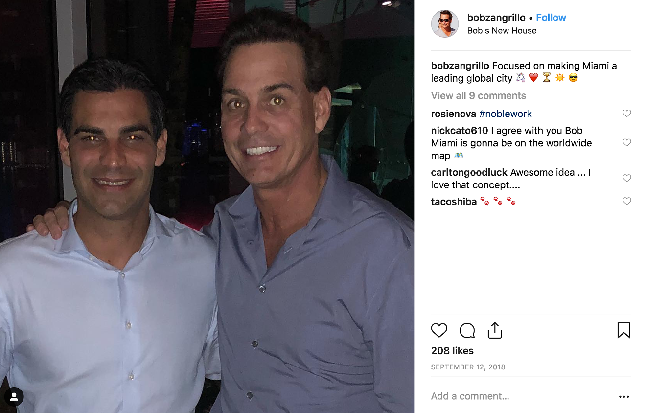 Zangrillo (right) with Miami Mayor Francis Suarez.