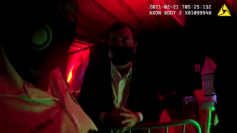Body cam footage shows Miami city commissioner Alex Diaz de la Portilla at an unlicensed nightclub in February.
