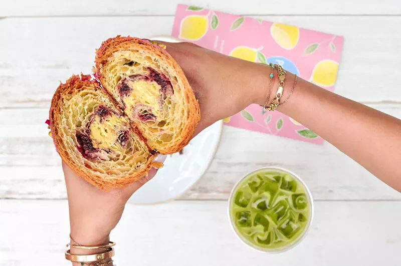 Image: The raspberry pistachio croissant is one of five new items on the Pura Vida menu.
