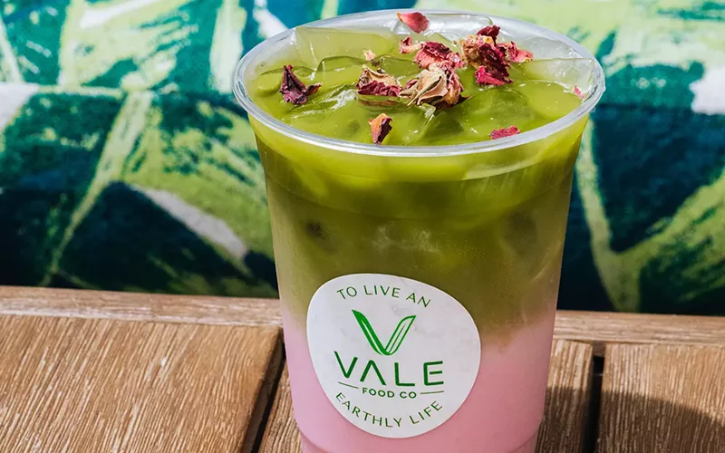 Image: The rose matcha latte is available through October.