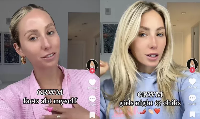 Image: Screenshots show influencer Alix Earle sharing her regular "Get Ready With Me" content on TikTok.