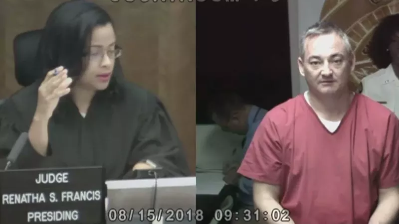 Image: Judge Timothy Maher (right) was arrested last week for reportedly threatening to shoot family members.