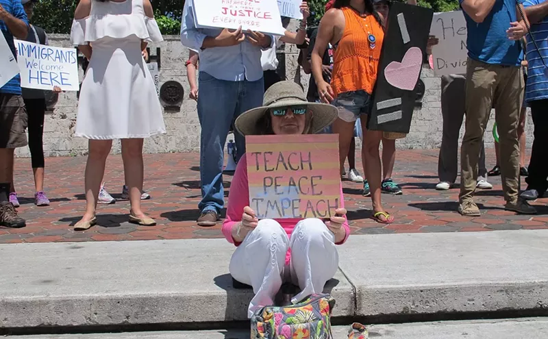 Image: Miami Protesters March Against Jeff Sessions Sanctuary-City Speech