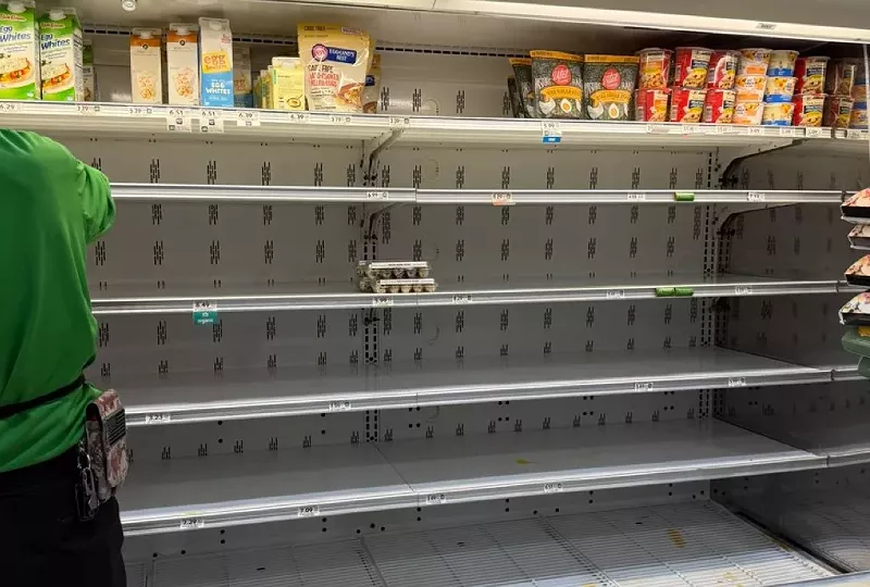 Image: empty shelves