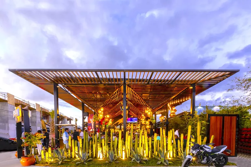 Image: Bakan's cactus-lined outdoor patio in the heart of Wynwood.