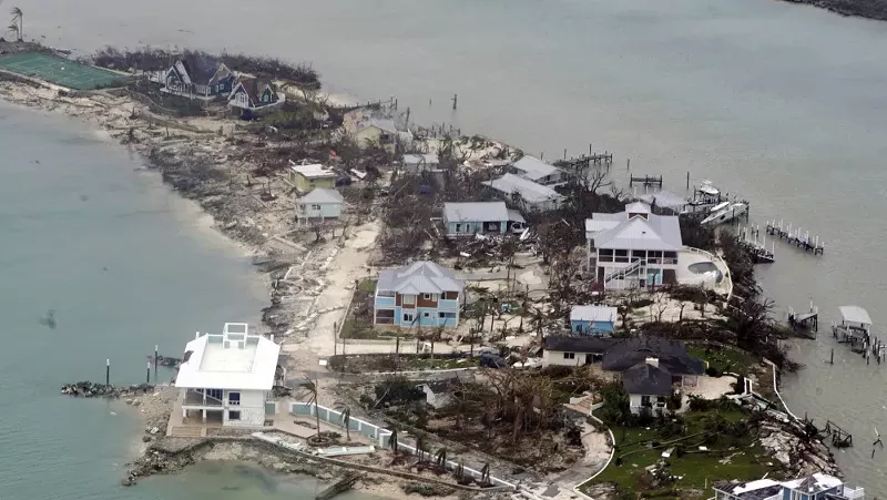 Image: An aerial view of houses in the Bahamas after Hurricane Dorian.