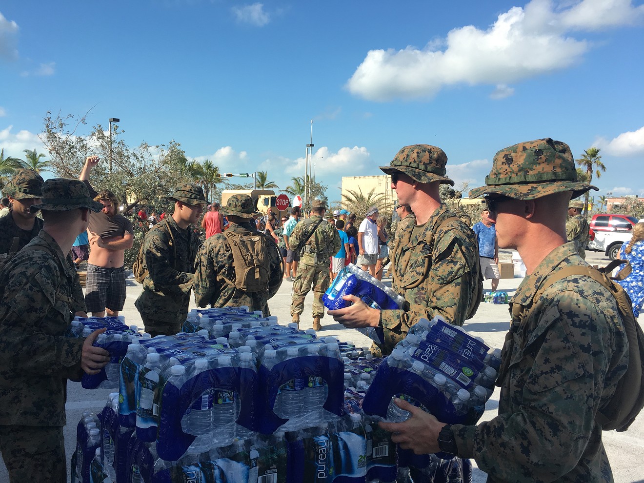 The National Guard takes supplies to the Florida Keys.