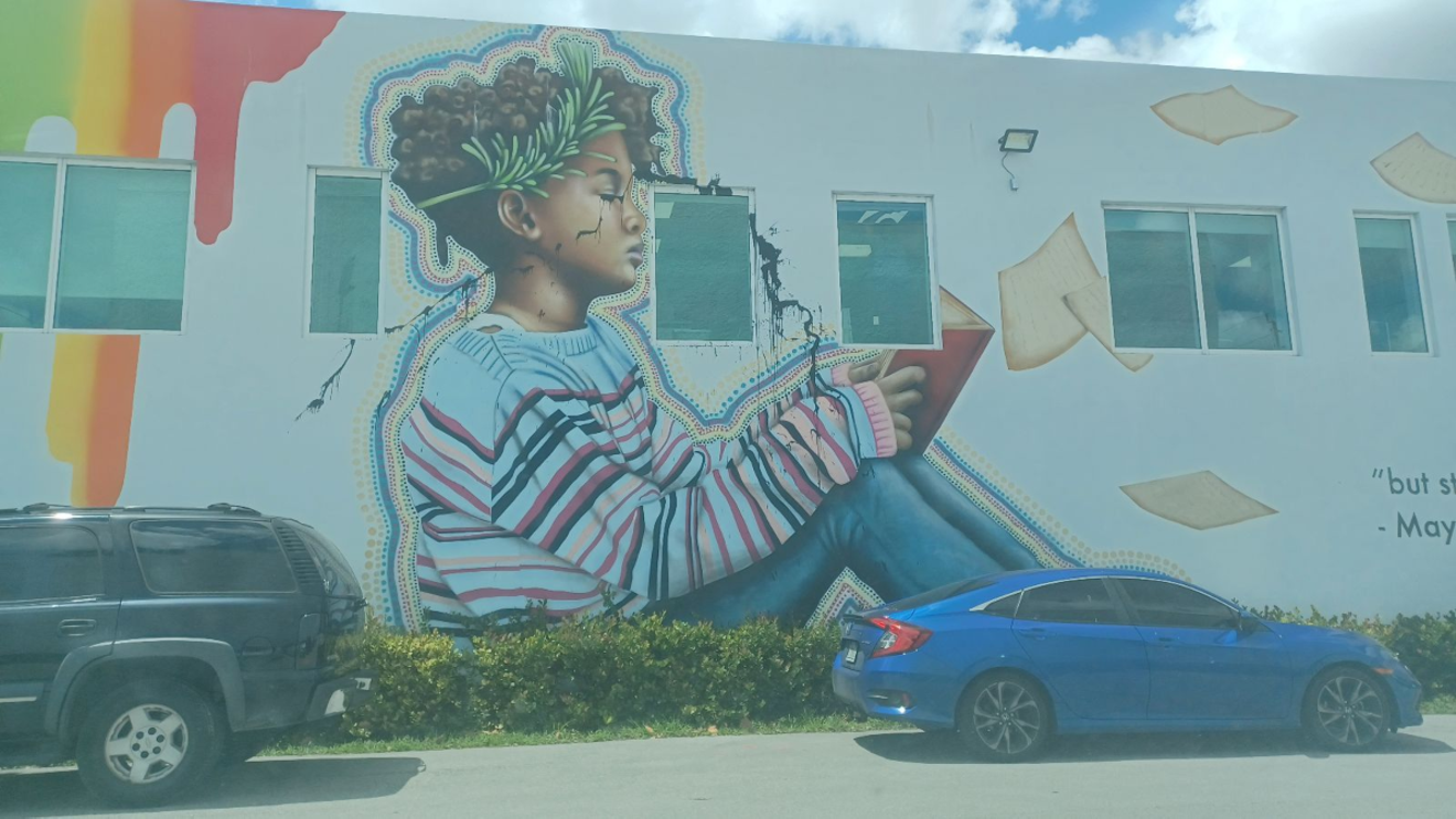 The contentious mural on the United Teachers of Dade office building in Miami Springs