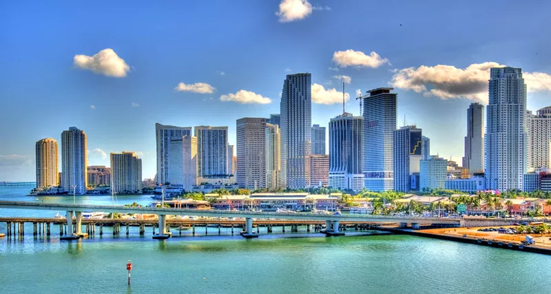 Image: The Miami Skyline overlooking the ocean