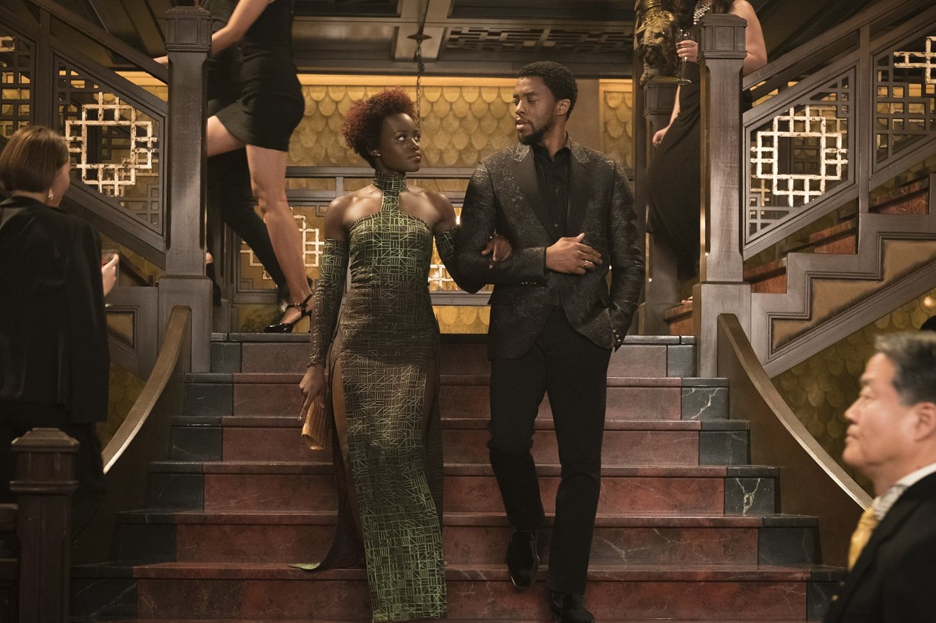 Lupita Nyong'o and Chadwick Boseman in Black Panther.
