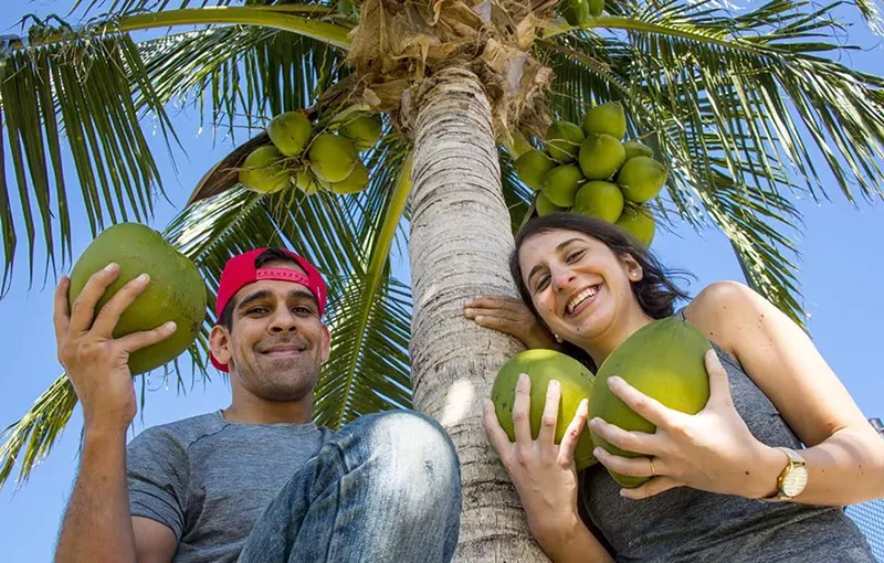Image: Miami residents and Coconauts founders Hector Galvez and Livia Monteiro.