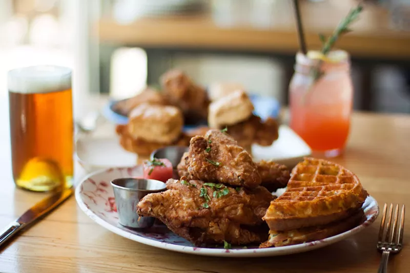 Image: Yardbird's chicken and waffles.