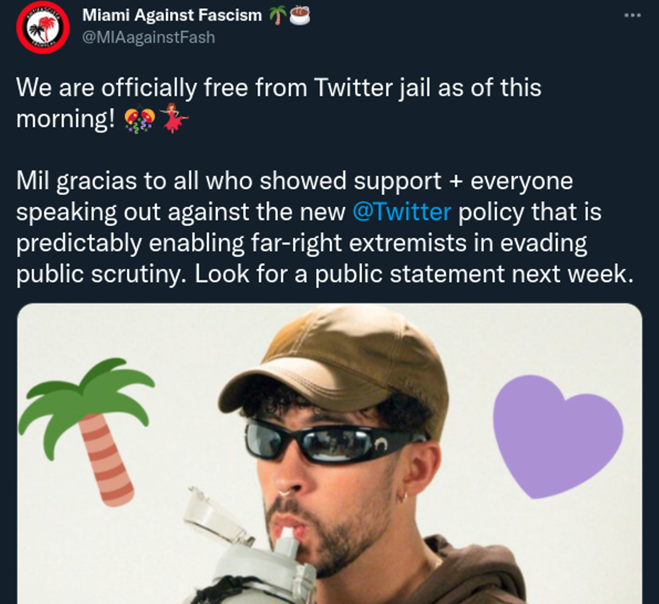 Twitter temporarily suspended a local anti-fascism page after announcing a new privacy policy aimed at the practice of doxxing.