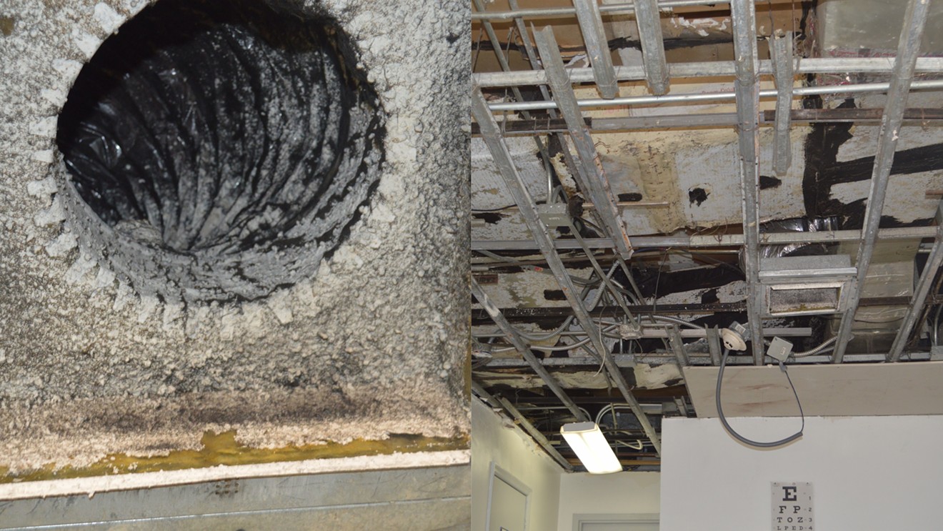 Mold growing in a vent at the Federal Correctional Institution Miami, the largest federal prison in Miami-Dade County.