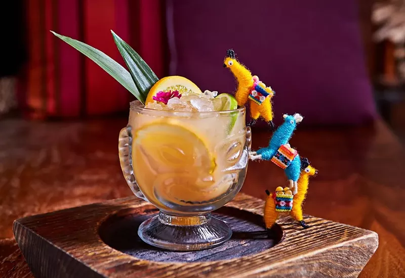 Image: Peruvian-themed punch cocktail at Yaku by La Mar