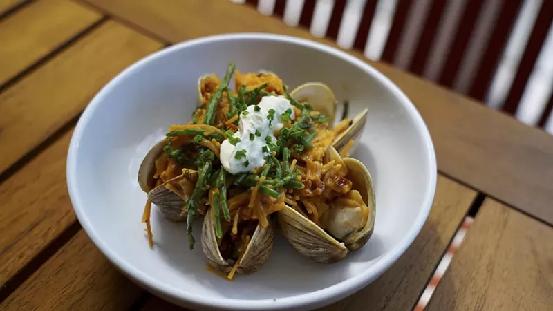 Image: Fideos with littleneck clams, chorizo, and aioli. View more photos from Tigertail + Mary here.